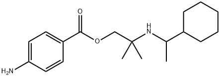 2-(1-シクロヘキシルエチルアミノ)-2,2-ジメチルエチル=p-アミノベンゾアート 化学構造式