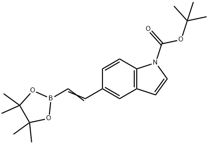 1H-Indole-1-carboxylicacid,5-[2-(4,4,5,5-tetraMethyl-1,3,2-dioxaborolan-2-yl)ethenyl]-,1,1-diMethylethylester 结构式