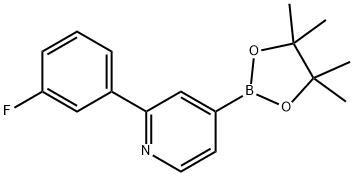 2-(3-FLUOROPHENYL) PYRIDINE-4-BORONIC ACID PINACOL ESTER 化学構造式