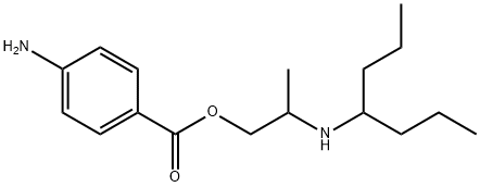 2-(1-プロピルブチルアミノ)プロピル=p-アミノベンゾアート 化学構造式