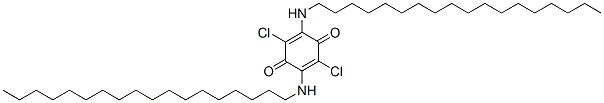 2,5-ジクロロ-3,6-ビス(オクタデシルアミノ)-1,4-ベンゾキノン 化学構造式