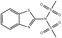 N,N-Bis(methylsulfonyl)-2-benzothiazolamine,73713-84-5,结构式