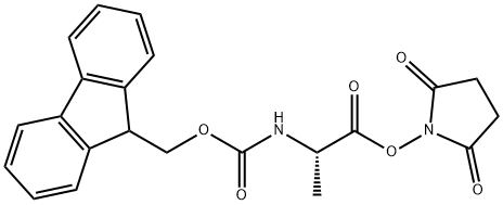 N-(9H-フルオレン-9-イルメトキシカルボニル)アラニンスクシンイミジル 化学構造式