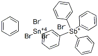 cyclohexatriene, tetraphenylstibanium, tin(+4) cation, tetrabromide Structure