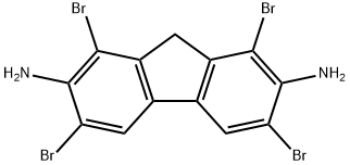 1,3,6,8-テトラブロモ-9H-フルオレン-2,7-ジアミン 化学構造式