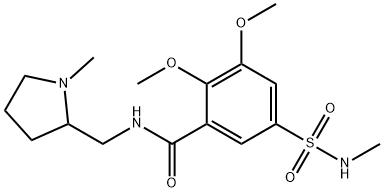 2,3-ジメトキシ-5-[(メチルアミノ)スルホニル]-N-[(1-メチルピロリジン-2-イル)メチル]ベンズアミド 化学構造式