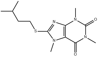 3,7-Dihydro-8-isopentylthio-1,3,7-trimethyl-1H-purine-2,6-dione,73747-35-0,结构式