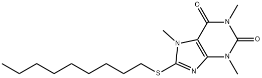 3,7-Dihydro-8-nonylthio-1,3,7-trimethyl-1H-purine-2,6-dione,73747-38-3,结构式