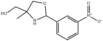 2-(m-Nitrophenyl)-4-methyl-4-hydroxymethyloxazolidine Struktur