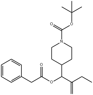 1-Boc-4-(2-Methylene-1-phenylacetoxybutyl)piperidine 化学構造式