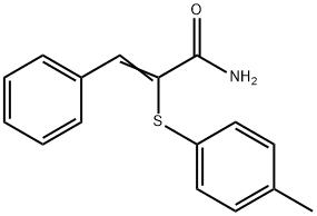 2-(p-Tolylthio)-3-phenylpropenamide Structure