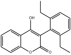 3-(2,6-Diethylphenyl)-4-hydroxy-2H-1-benzopyran-2-one 结构式