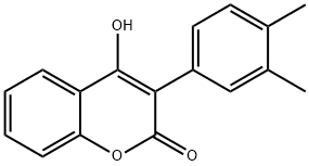 3-(3,4-Dimethylphenyl)-4-hydroxy-2H-1-benzopyran-2-one 结构式