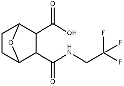 3-[(2,2,2-トリフルオロエチル)カルバモイル]-7-オキサビシクロ[2.2.1]ヘプタン-2-カルボン酸 化学構造式