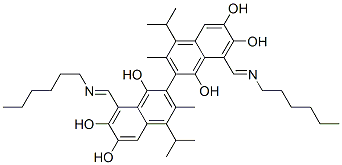 2,2'-Bi(8-hexyliminomethyl-4-isopropyl-3-methyl-1,6,7-naphthalenetriol),73816-73-6,结构式