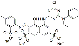 trisodium 5-[[4-chloro-6-(ethylphenylamino)-1,3,5-triazin-2-yl]amino]-4-hydroxy-3-[(4-methyl-2-sulphonatophenyl)azo]naphthalene-2,7-disulphonate|