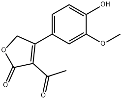 3-Acetyl-4-(4-hydroxy-3-methoxyphenyl)-2(5H)-furanone 结构式