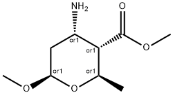 2H-Pyran-3-carboxylicacid,4-aminotetrahydro-6-methoxy-2-methyl-,methylester,(2alpha,3beta,4beta,6alpha)- Structure