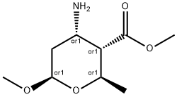 2H-Pyran-3-carboxylicacid,4-aminotetrahydro-6-methoxy-2-methyl-,methylester,(2alpha,3beta,4beta,6alpha)- 结构式