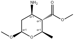 2H-Pyran-3-carboxylicacid,4-aminotetrahydro-6-methoxy-2-methyl-,methylester,(2alpha,3beta,4alpha,6alpha)-,73844-77-6,结构式