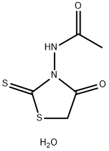 N-(4-氧代-2-硫代噻唑烷-3-基)乙酰胺水合物 结构式
