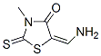 5-(アミノメチレン)-3-メチル-2-チオキソチアゾリジン-4-オン 化学構造式