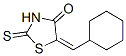 5-(シクロヘキシルメチレン)-2-チオキソチアゾリジン-4-オン 化学構造式