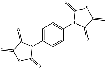 5-methylidene-3-[4-(5-methylidene-4-oxo-2-sulfanylidene-thiazolidin-3-yl)phenyl]-2-sulfanylidene-thiazolidin-4-one 结构式