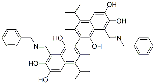 2,2'-Bi(8-benzyliminomethyl-4-isopropyl-3-methyl-1,6,7-naphthalenetriol),73855-97-7,结构式