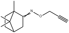 rac-(1R*,4R*)-1,7,7-トリメチルビシクロ[2.2.1]ヘプタン-2-オンO-(2-プロピニル)オキシム 化学構造式