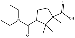 3-(diethylcarbamoyl)-1,2,2-trimethyl-cyclopentane-1-carboxylic acid Structure
