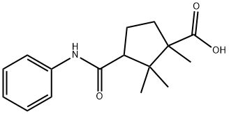 3-(Phenylaminocarbonyl)-1,2,2-trimethyl-1-cyclopentanecarboxylic acid Structure