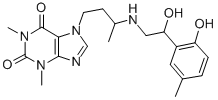 7-[3-[[2-Hydroxy-2-(2-hydroxy-5-methylphenyl)ethyl]amino]butyl]theophyline 结构式