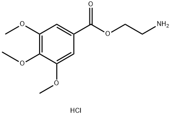 2-aminoethyl 3,4,5-trimethoxybenzoate hydrochloride,73927-22-7,结构式