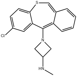 2-クロロ-11-(3-メチルアミノ-1-アゼチジニル)ジベンゾ[b,e]チエピン 化学構造式