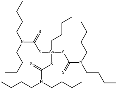 Butyltris(dibutyldithiocarbamato)stannane Structure