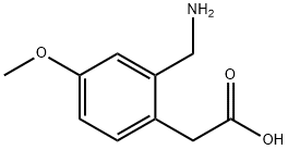 Benzeneacetic acid, 2-(aminomethyl)-4-methoxy- (9CI) 化学構造式