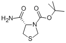 (S)-TERT-BUTYL 4-CARBAMOYLTHIAZOLIDINE-3-CARBOXYLATE 结构式