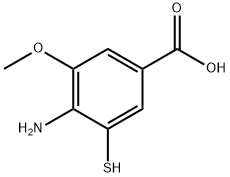 Benzoic acid, 4-amino-3-mercapto-5-methoxy- (9CI) Struktur