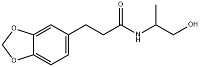 N-(2-ヒドロキシ-1-メチルエチル)-3-(1,3-ベンゾジオキソール-5-イル)プロパンアミド 化学構造式