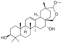 Olean-12-ene-3,16-diol, 28,29-epoxy-29-methoxy-, (3beta,16alpha,20beta )- 结构式