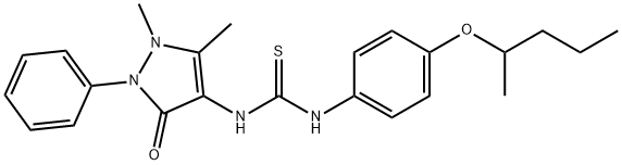 3-Antipyrinyl-1-[4-(1-methylbutoxy)phenyl]thiourea Structure