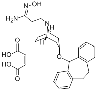 Tropane-8-propionamide, 3-(10,11-dihydro-5H-dibenzo(a,d)cyclohepten-5- yloxy), oxime, di(hydrogen maleate) Struktur