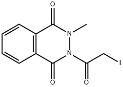 2,3-ジヒドロ-2-(ヨードアセチル)-3-メチルフタラジン-1,4-ジオン 化学構造式