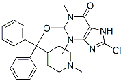 8-Chloro-1,2,3,7-tetrahydro-1,3-dimethyl-2-[diphenyl(1-methyl-4-piperidinyl)methoxy]-6H-purin-6-one Structure
