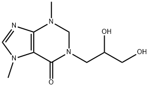 1,2,3,7-Tetrahydro-1-(2,3-dihydroxypropyl)-3,7-dimethyl-6H-purin-6-one Structure