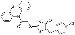 1-(10H-Phenothiazin-10-yl)-2-[5-(4-chlorobenzylidene)-4-oxo-2-thiazolin-2-ylthio]ethanone|