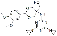 5-[[4,6-Di(1-aziridinyl)-1,3,5-triazin-2-yl]amino]-2-(3,4-dimethoxyphenyl)-1,3-dioxane-5-methanol|