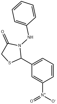 3-anilino-2-(3-nitrophenyl)thiazolidin-4-one 结构式