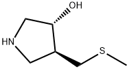 3-Pyrrolidinol,4-[(methylthio)methyl]-,(3R,4S)-(9CI) 化学構造式